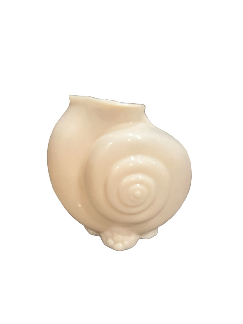 VINTAGE Cambridge Glass Co Crown Tuscan Seashell Vase Pink Opaque Beach Coastal